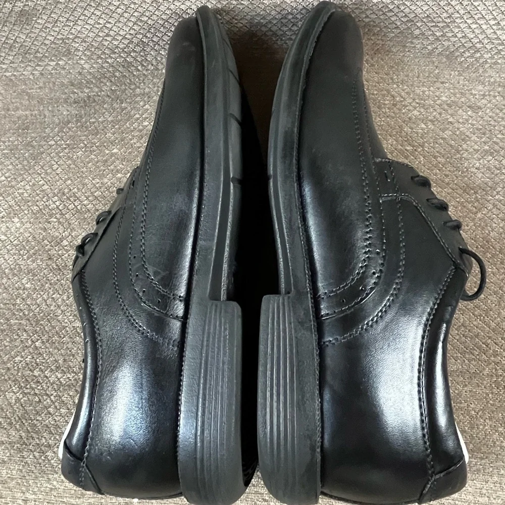 NUNN BUSH Men’s Black Wingtip Lace Up Leather Dress Shoes sz 9.5M LIKE NEW - Picture 13 of 16